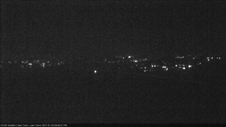 Lake Travis webcam, January 26, 2021 9:45 PM CT