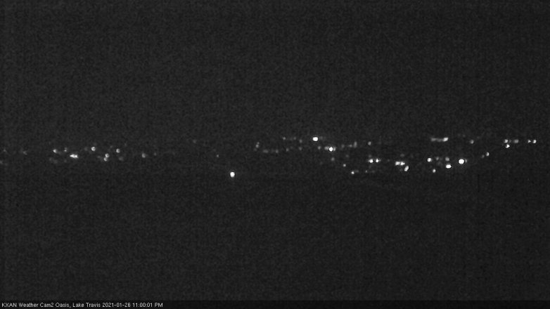 Lake Travis webcam, January 26, 2021 11:00 PM CT