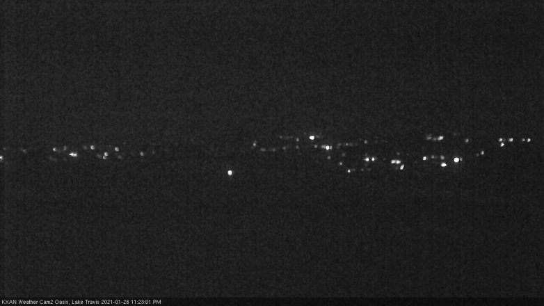 Lake Travis webcam, January 26, 2021 11:25 PM CT