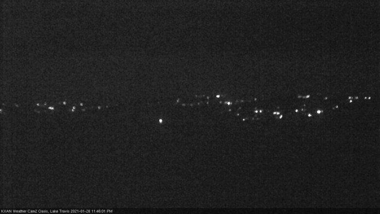 Lake Travis webcam, January 26, 2021 11:45 PM CT