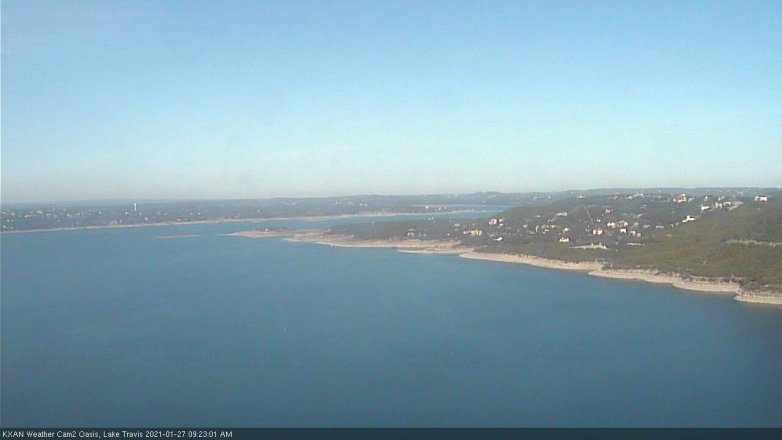 Lake Travis webcam, January 27, 2021 9:25 AM CT