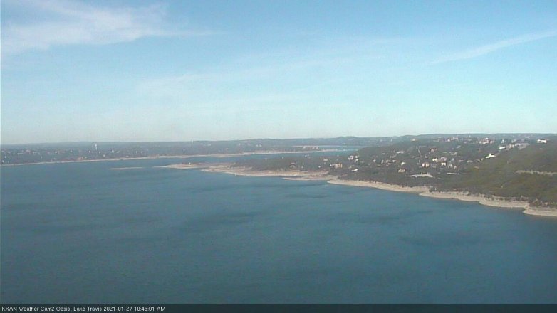 Lake Travis webcam, January 27, 2021 10:45 AM CT