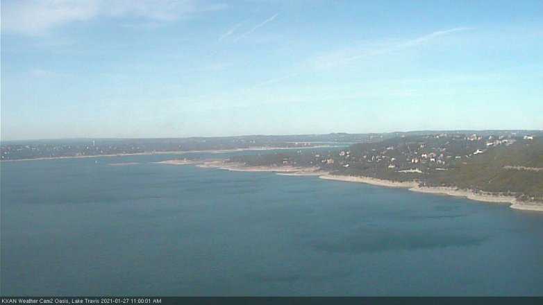 Lake Travis webcam, January 27, 2021 11:00 AM CT