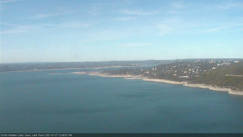 Lake Travis webcam, January 27, 2021 12:00 PM CT