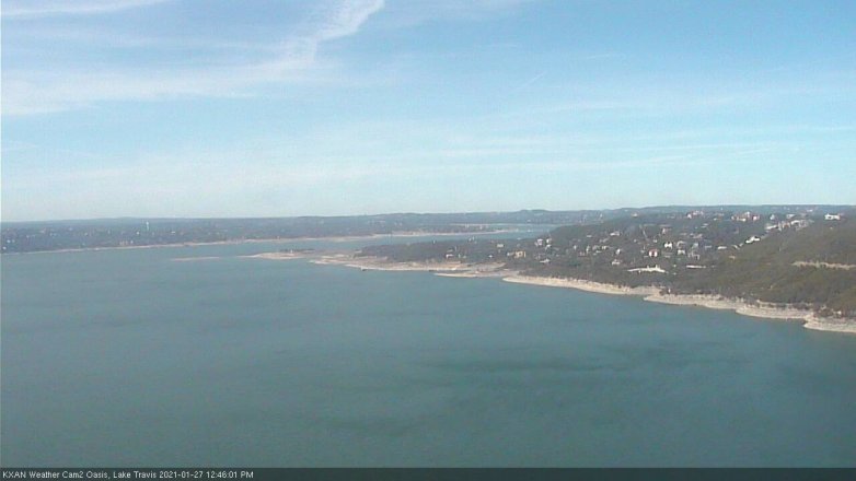 Lake Travis webcam, January 27, 2021 12:45 PM CT
