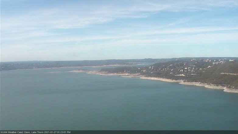 Lake Travis webcam, January 27, 2021 1:25 PM CT