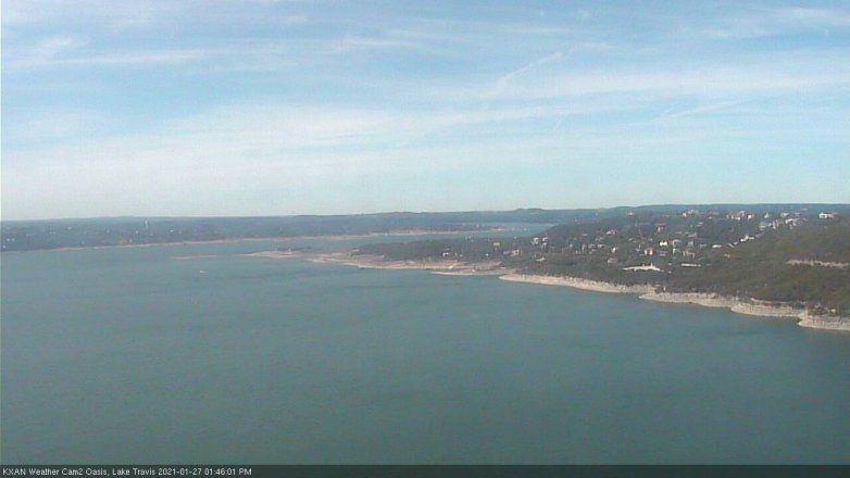 Lake Travis webcam, January 27, 2021 1:45 PM CT