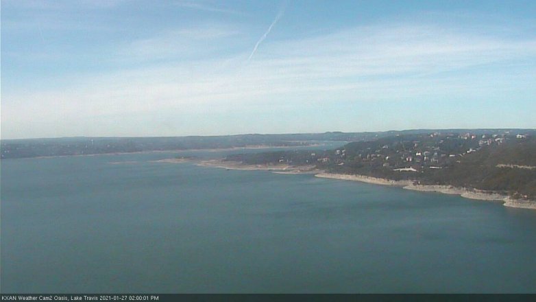 Lake Travis webcam, January 27, 2021 2:00 PM CT