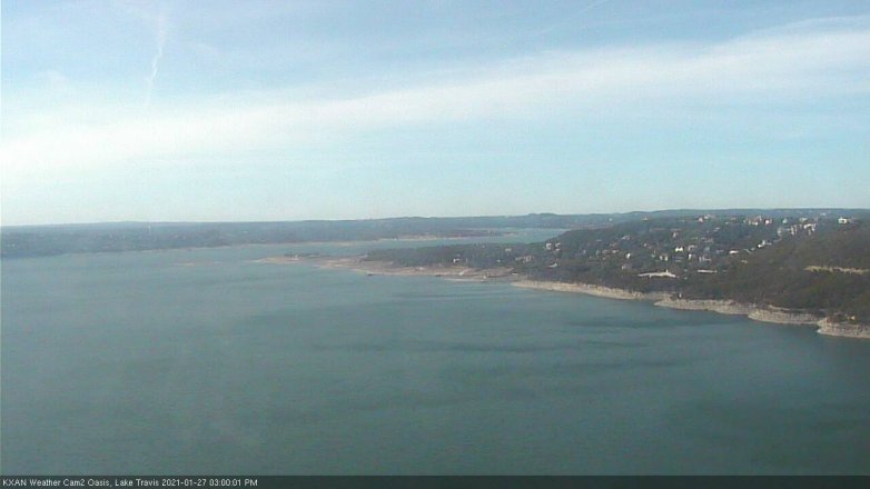Lake Travis webcam, January 27, 2021 3:00 PM CT