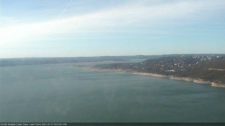 Lake Travis webcam, January 27, 2021 3:25 PM CT