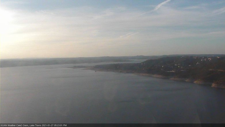 Lake Travis webcam, January 27, 2021 5:25 PM CT