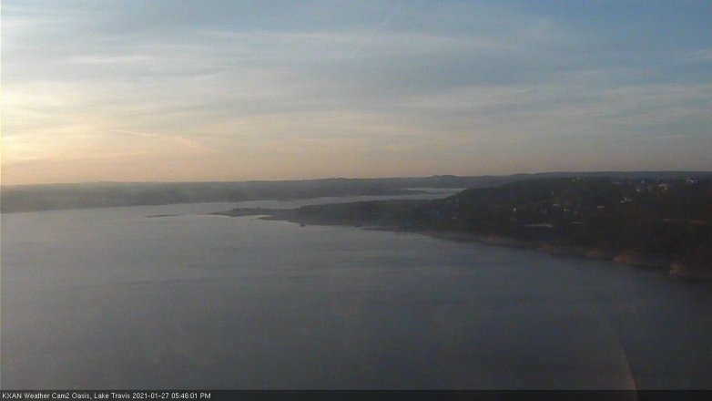 Lake Travis webcam, January 27, 2021 5:45 PM CT