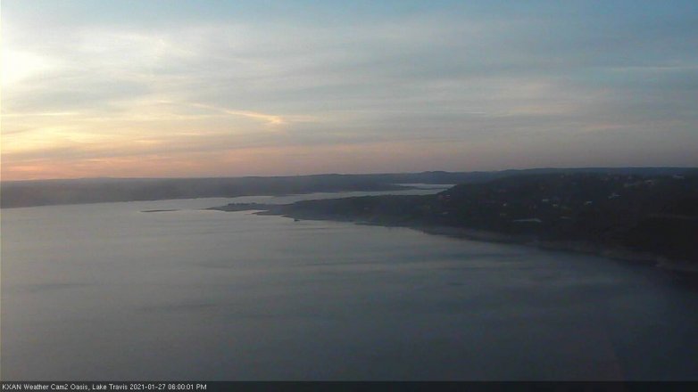 Lake Travis webcam, January 27, 2021 6:00 PM CT