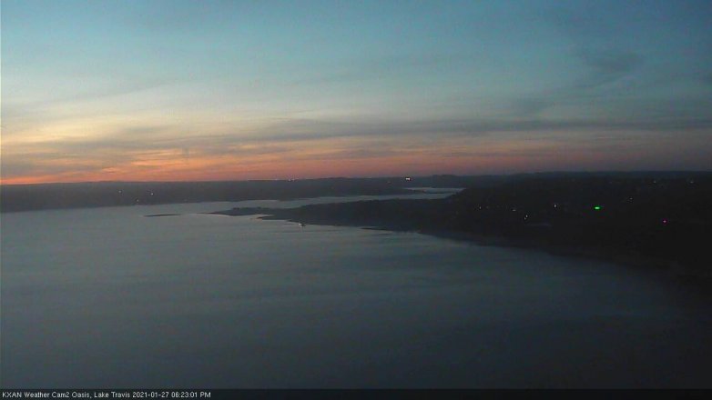 Lake Travis webcam, January 27, 2021 6:25 PM CT