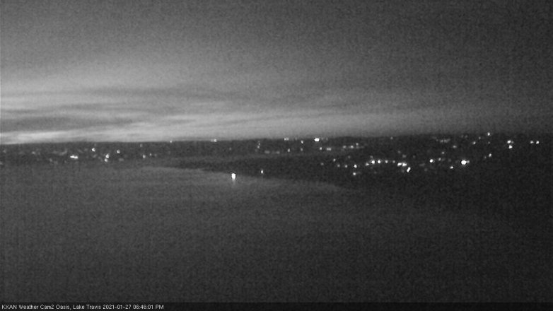 Lake Travis webcam, January 27, 2021 6:45 PM CT