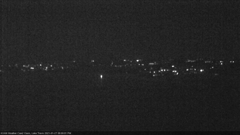 Lake Travis webcam, January 27, 2021 8:00 PM CT