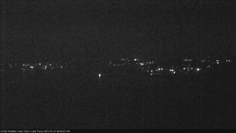 Lake Travis webcam, January 27, 2021 8:45 PM CT