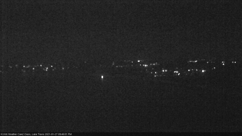 Lake Travis webcam, January 27, 2021 9:45 PM CT