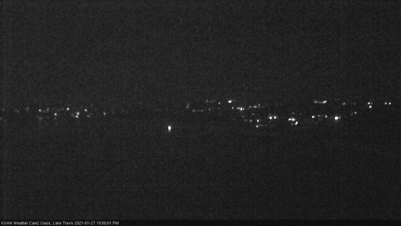 Lake Travis webcam, January 27, 2021 10:00 PM CT