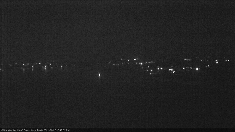 Lake Travis webcam, January 27, 2021 10:45 PM CT