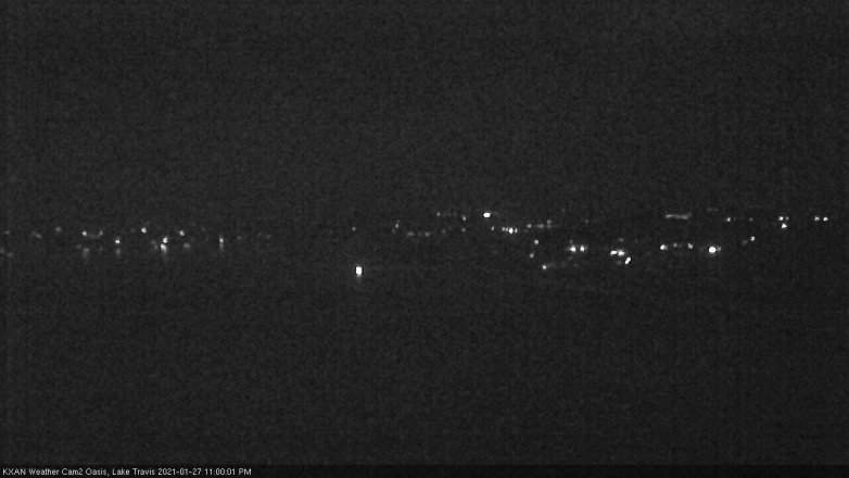 Lake Travis webcam, January 27, 2021 11:00 PM CT