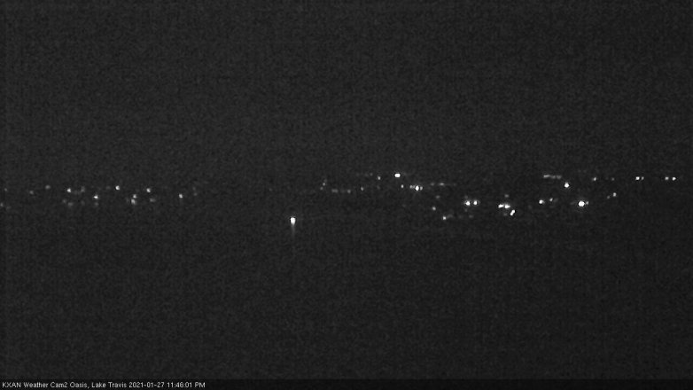 Lake Travis webcam, January 27, 2021 11:45 PM CT