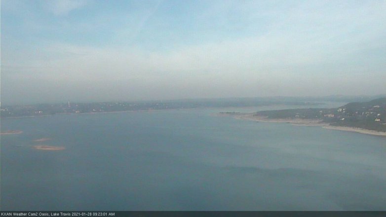 Lake Travis webcam, January 28, 2021 9:25 AM CT