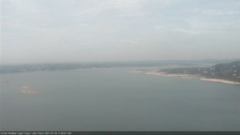 Lake Travis webcam, January 28, 2021 11:45 AM CT