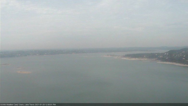 Lake Travis webcam, January 28, 2021 12:00 PM CT