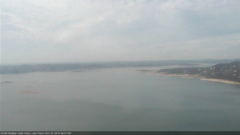 Lake Travis webcam, January 28, 2021 1:45 PM CT