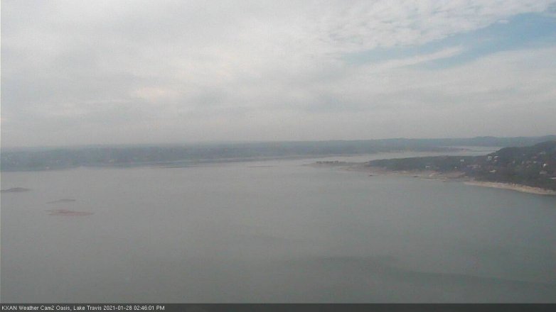 Lake Travis webcam, January 28, 2021 2:45 PM CT