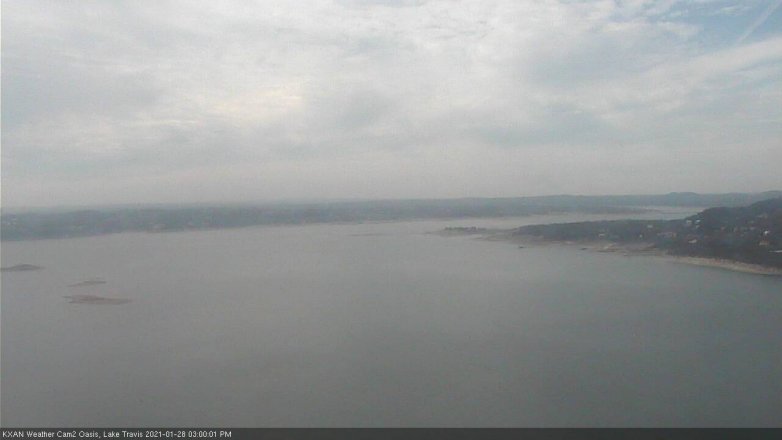 Lake Travis webcam, January 28, 2021 3:00 PM CT