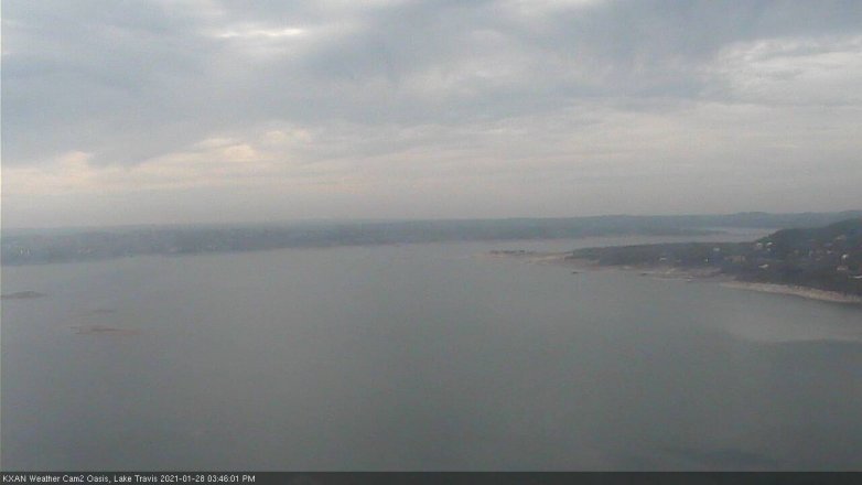 Lake Travis webcam, January 28, 2021 3:45 PM CT