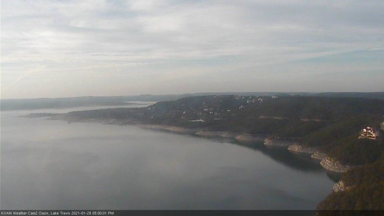 Lake Travis webcam, January 28, 2021 5:00 PM CT