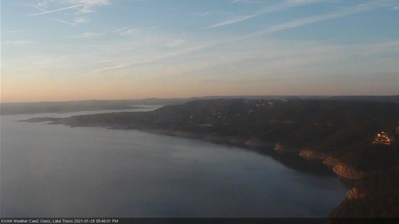 Lake Travis webcam, January 28, 2021 5:45 PM CT