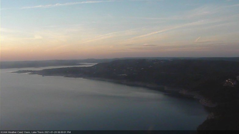 Lake Travis webcam, January 28, 2021 6:00 PM CT