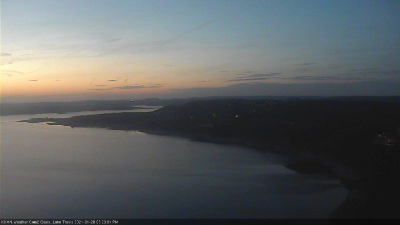 Lake Travis webcam, January 28, 2021 6:25 PM CT
