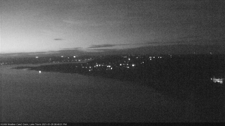 Lake Travis webcam, January 28, 2021 6:45 PM CT