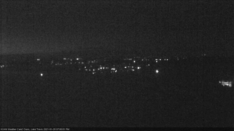 Lake Travis webcam, January 28, 2021 7:00 PM CT