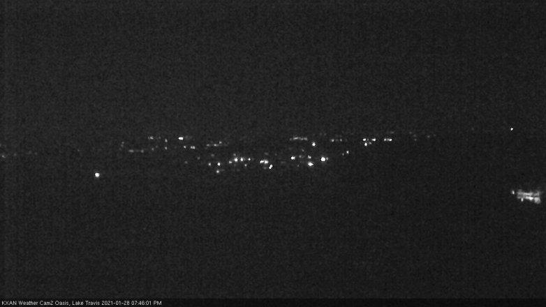 Lake Travis webcam, January 28, 2021 7:45 PM CT