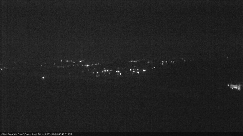 Lake Travis webcam, January 28, 2021 8:45 PM CT