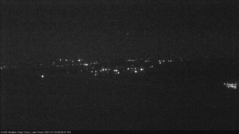 Lake Travis webcam, January 28, 2021 9:00 PM CT