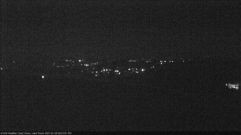 Lake Travis webcam, January 28, 2021 9:25 PM CT