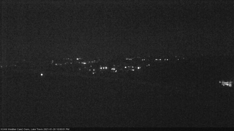 Lake Travis webcam, January 28, 2021 10:00 PM CT