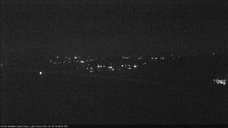 Lake Travis webcam, January 28, 2021 10:45 PM CT