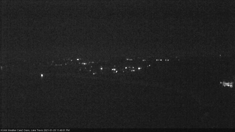 Lake Travis webcam, January 28, 2021 11:45 PM CT
