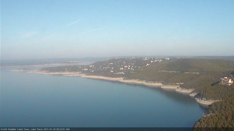 Lake Travis webcam, January 29, 2021 9:25 AM CT