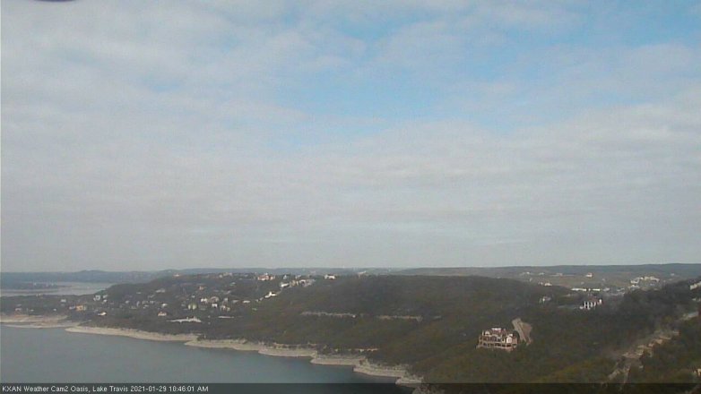 Lake Travis webcam, January 29, 2021 10:45 AM CT