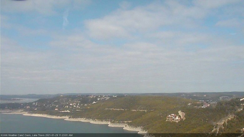 Lake Travis webcam, January 29, 2021 11:25 AM CT