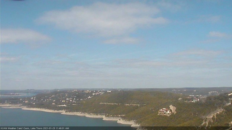 Lake Travis webcam, January 29, 2021 11:45 AM CT